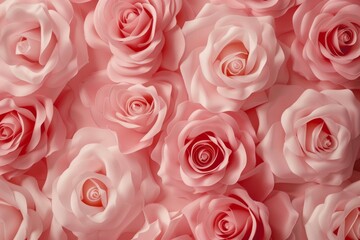 Pastel pink roses pattern texture background. Flower wallpaper. Valentine's day backdrop. Romantic