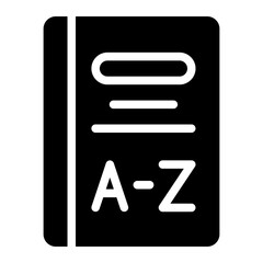 language arts glyph icon