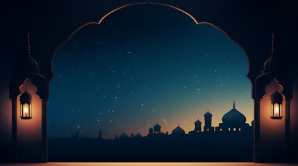 Naklejka premium Ramadan background, celebrating Eid al-Fitr and Ramadhan