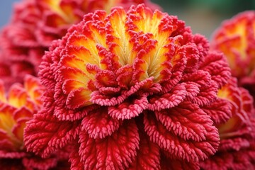 Chinese Cockscomb in Full Bloom. Beautiful and Colourful Wool Flower against Bright Background