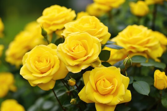 Bright Summer Joy: Soft-Focus Yellow Roses - A Simple yet Positive Image of Gratitude