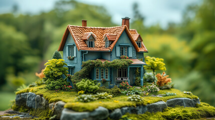 Model of a country house for sale. - obrazy, fototapety, plakaty