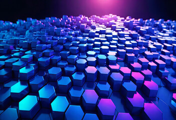 Fototapeta premium abstract background made of transparent glass and metal liquid hexagons, Materials science, man-made honeycombs,