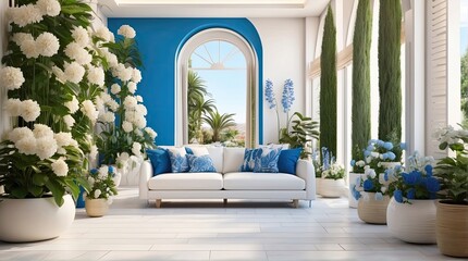 Mediterranean house, home, room, pathway, sofa, furniture, photography backdrop, wedding backdrop, sofa, entrance, garden, flowers