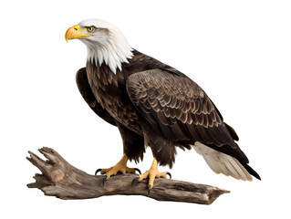Obraz premium Bald Eagle, isolated on a transparent or white background