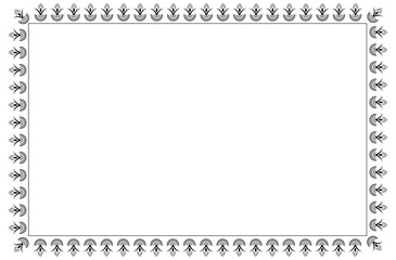 Indian traditional Rangoli border frame design concept isolated on white background - vector illustration