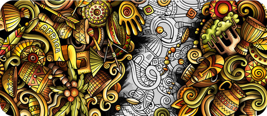 Africa cartoon banner illustration