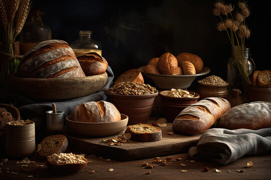assortment of bread