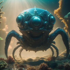 Creepy Creature In Ocean Background Very Cool