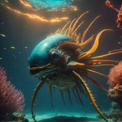 Creepy Creature In Ocean Background Very Cool