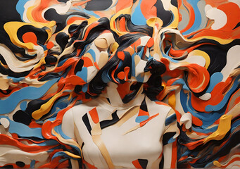 Detail of a painted face: Abstract Vibes Contemporary Art as Your Social Media Canvas