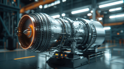Fototapeta premium A highly detailed model of a futuristic spacecraft engine with intricate design