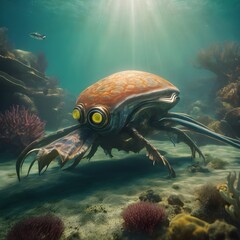 Creepy Creature In Ocean Background Very Cool