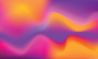 Colorful fluid gradient mesh background template copy space. Abstract wavy color gradation backdrop design. Modern vibrant design for presentation, cover,  poster, banner, flyer, leaflet, or brochure.