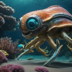 Creepy Creature In Ocean Background Very Cool