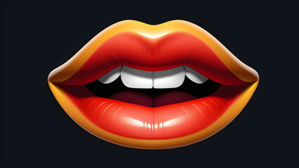 mouth lips clipart isolated on a black background illustration of lips