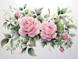 Watercolor vintage floral composition Flower Bouquet
