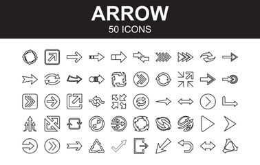 Arrow Icon Set Line Style