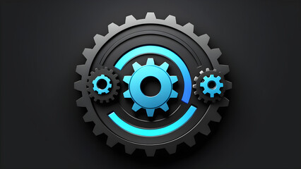 system settings gear icon clipart isolated on a black background. gears. Cogwheel. Gears icon outline set. Setting gears icon. Machine gear icon vector set. Gear icons. Different style icons set. - obrazy, fototapety, plakaty