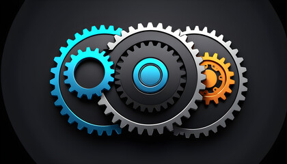 system settings gear icon clipart isolated on a black background. gears. Cogwheel. Gears icon outline set. Setting gears icon. Machine gear icon vector set. Gear icons. Different style icons set.