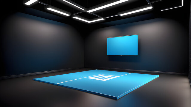 3d training room clipart isolated on a black background