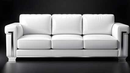 white couch isolated on a black background. white sofa