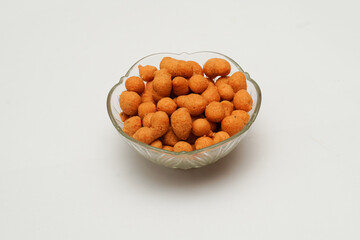 Boondi dall in transparent bowl