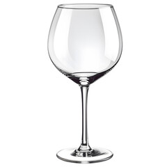 Beautiful empty large wine glass isolated on a white background