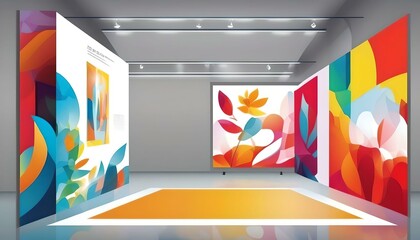 wall adorned with artwork. Vector-based artwork.
