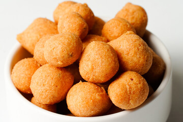 Boondi dall in white bowl