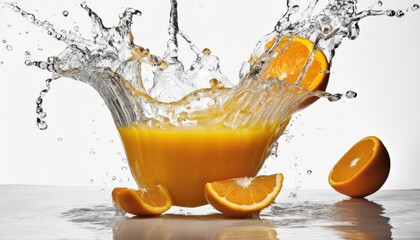 A glass of orange juice with a slice of orange on top