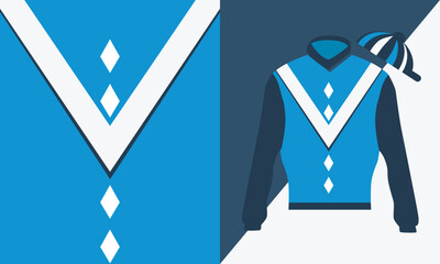 Traditional Horse-Riding Jockey Silk T-shirt Design, Horse Racing Uniform, Vector Illustration