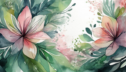 watercolor abstract floral background