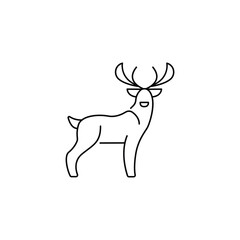 Minimal deer linear vector logo design