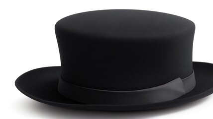 black top hat on white