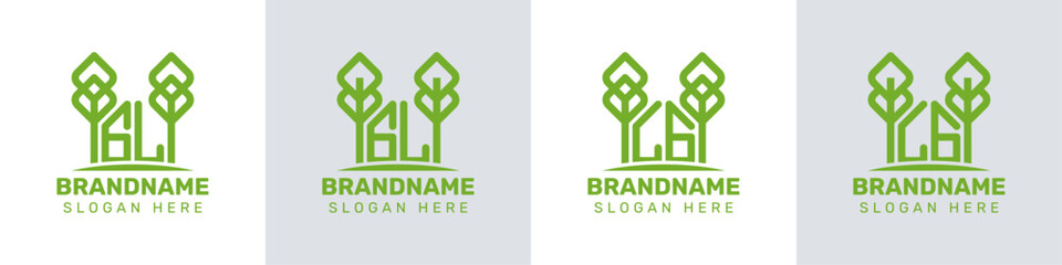 Letters GL and LG Greenhouse Logo, for business related to plant with GL or LG initials