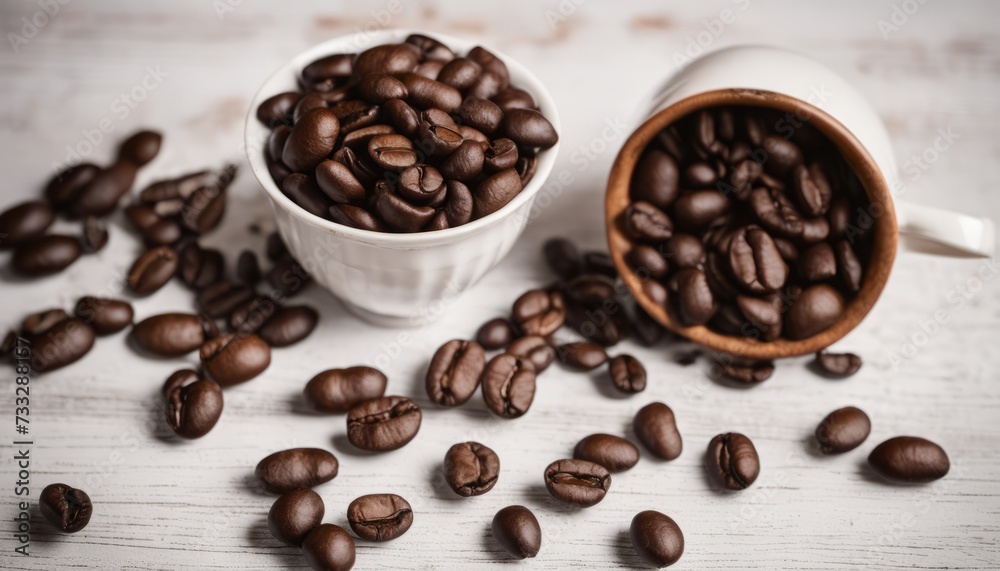 Wall mural A cup and a bowl of coffee beans