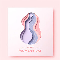 Abstract Feminine Shape Paper Art for Women's Day