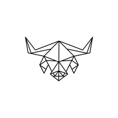 Minimal linear bull business vector logo design