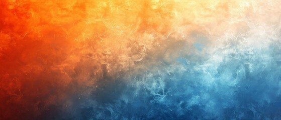 Obraz premium Orange White Blue Vibrant Gradient Grainy Texture