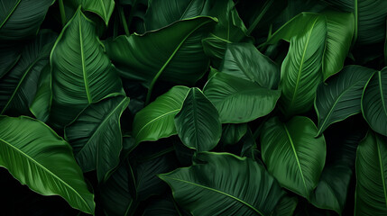a vibrant close-up of tropical leaves, showcasing exotic realism and lush greenery.