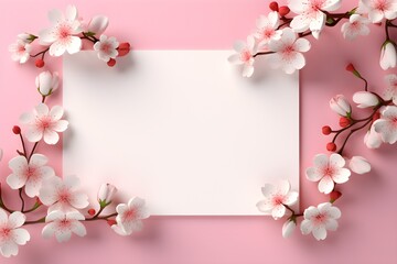 Fototapeta na wymiar White paper decorated with beautiful flowers
