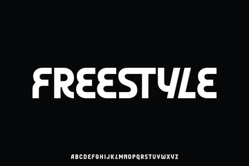 Unique decorative sans serif alphabet display font vector. Freestyle typeface