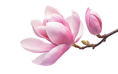 Magnolia Blossom in Close Proximity Isolated on Transparent Background PNG.