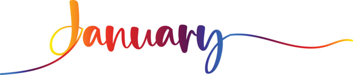 January sale banner template. Special offer. Discount text on gradient stroke. Vector illustration