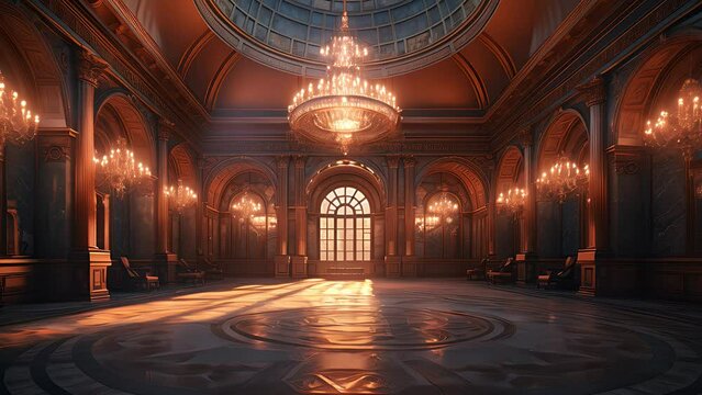 Fantasy palace interior. Created with Generative AI.