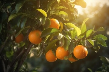 orange tree with oranges	
