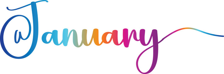 January sale banner template. Special offer. Discount text on gradient stroke. Vector illustration