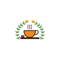 Cafe restaurant tea coffee vector logo design