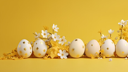 Obraz premium Easter background, many colorful Easter eggs